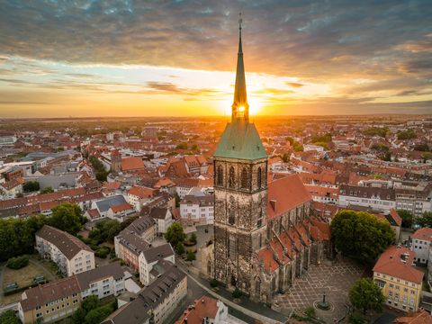 Blick von Oben auf den St.-Andreas-Kirchturm