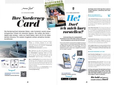 Neues Gastgeberverzeichnis Seite aus dem neuen Gastgeberverzeichnis der Insel Norderney