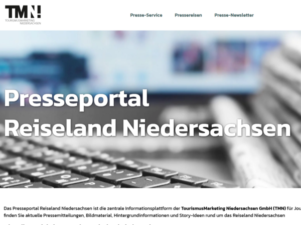 Frontpage des neuen Presseportals