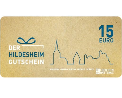zu sehen ist der Hildesheim Gutschein im Wert von 15 Euro
